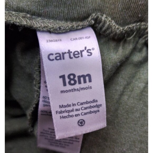 Carter’s Baby Boys Navy Green Pull On Elastic Waist Pants 18 Months - Picture 6 of 9